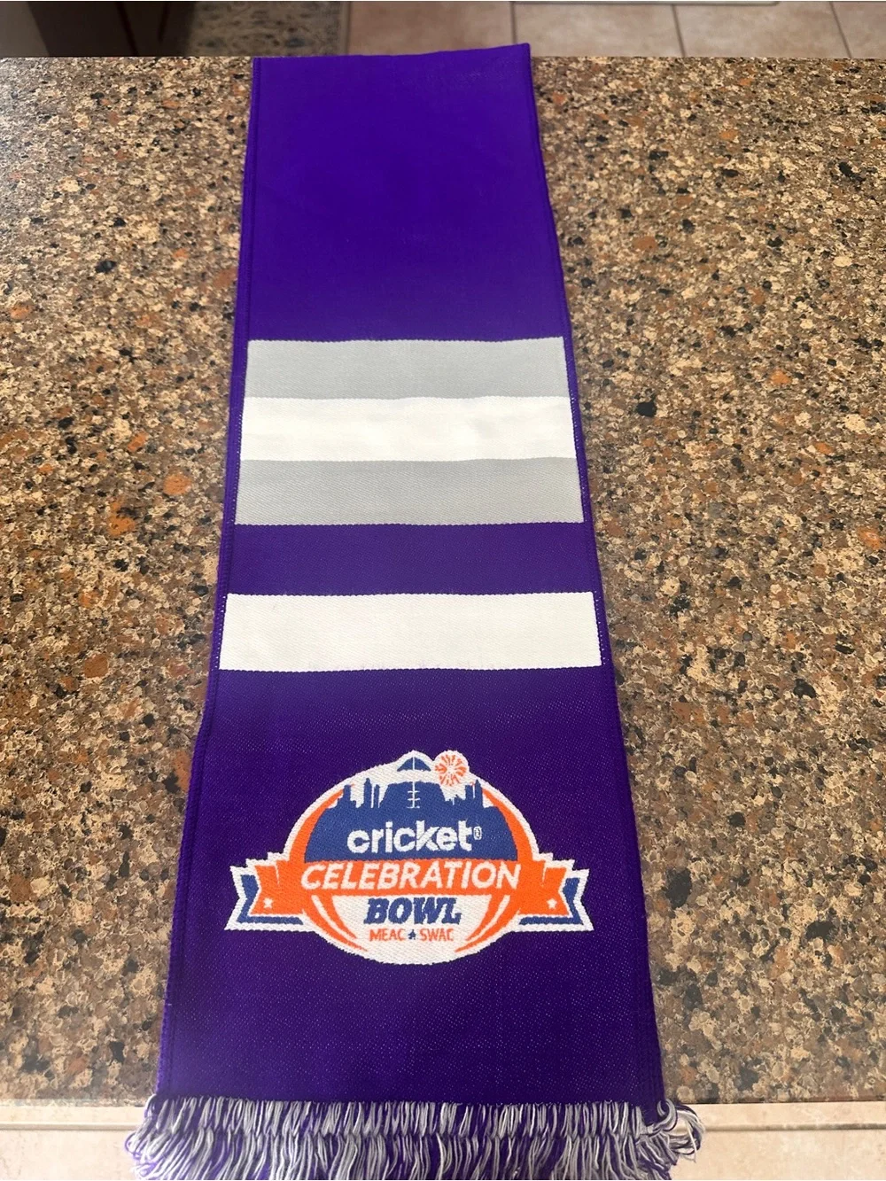 Cricket Celebration Bowl Purple Logo Scarf MEAC SWAC game day swag